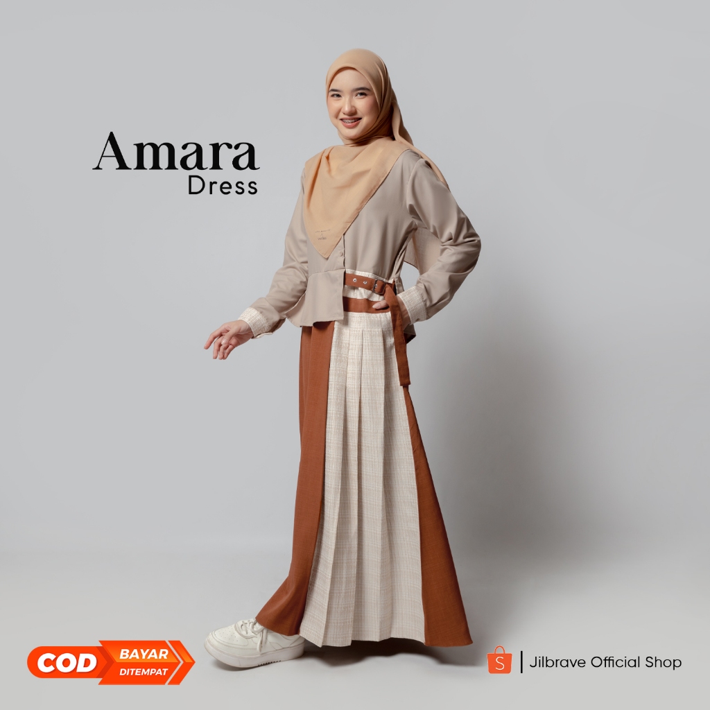 Jilbrave Amara Dress Gamis Preppy Casual Style Semi Formal Outfit Elegant Look