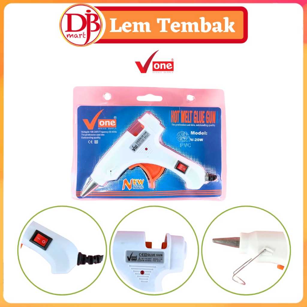 

DJB - Alat Lem Tembak V-One / Glue Gun V One Lem Bakar Cair 20 W