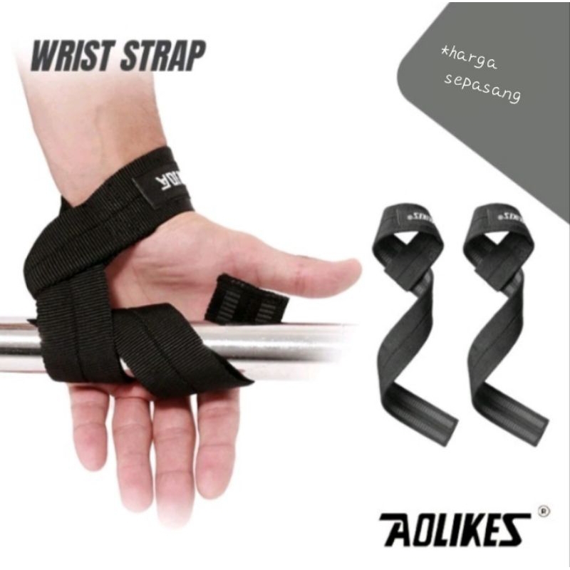 Sport Gym Fitness Wrist Strap Tangan Angkat Beban Lifting Grip Anti Selip Protector Weight Lifting S