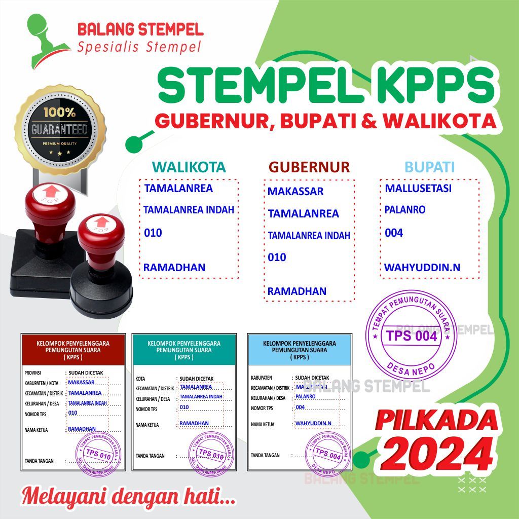 

Stempel Pilkada Kartu Suara Pemilu KPPS TPS Stamp Surat Suara Pemilihan Gubernur Bupati Walikota