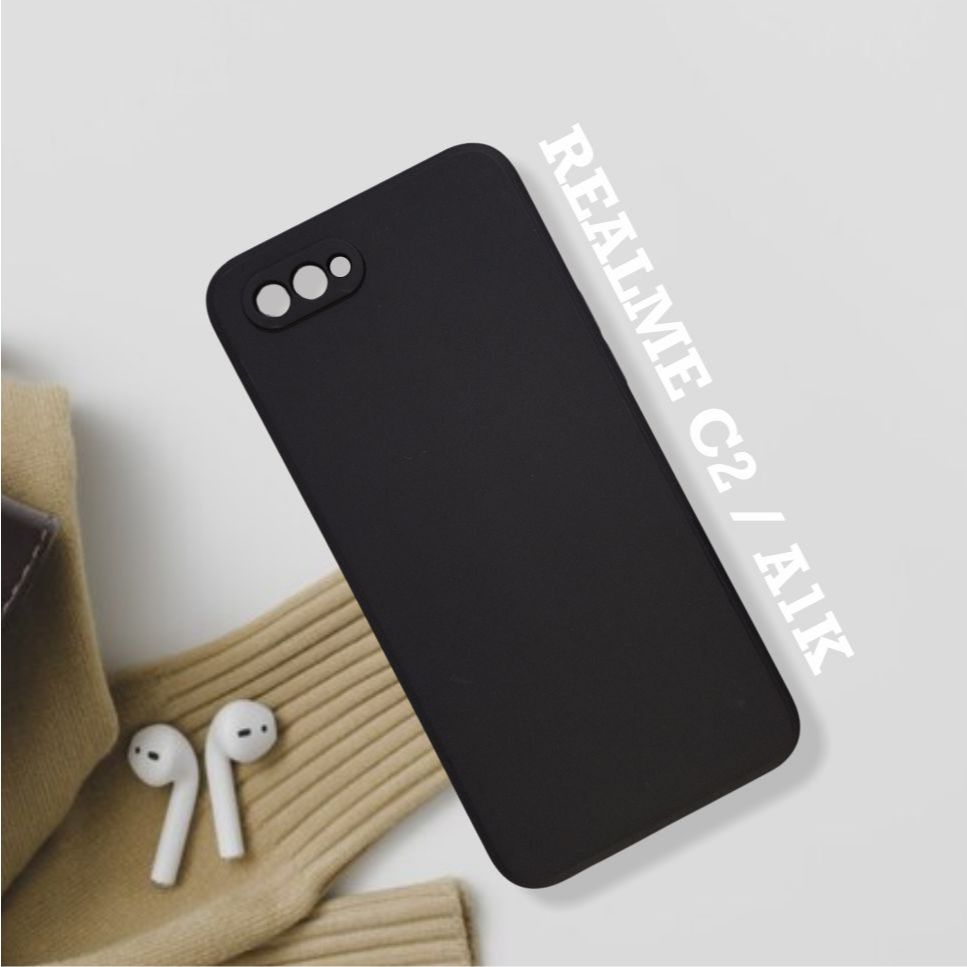 Softcase Realme C2 Black Matte Casing Silikon Lentur