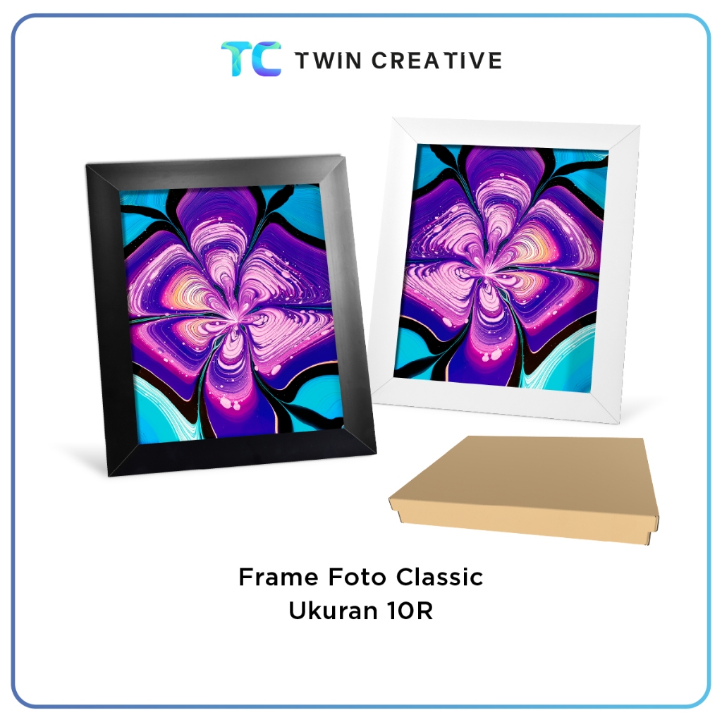 Frame Foto Classic 10R + Kaca Pajangan Ruang Tamu Photo Frame - Bingkai Foto Fiber Meja Minimalis
