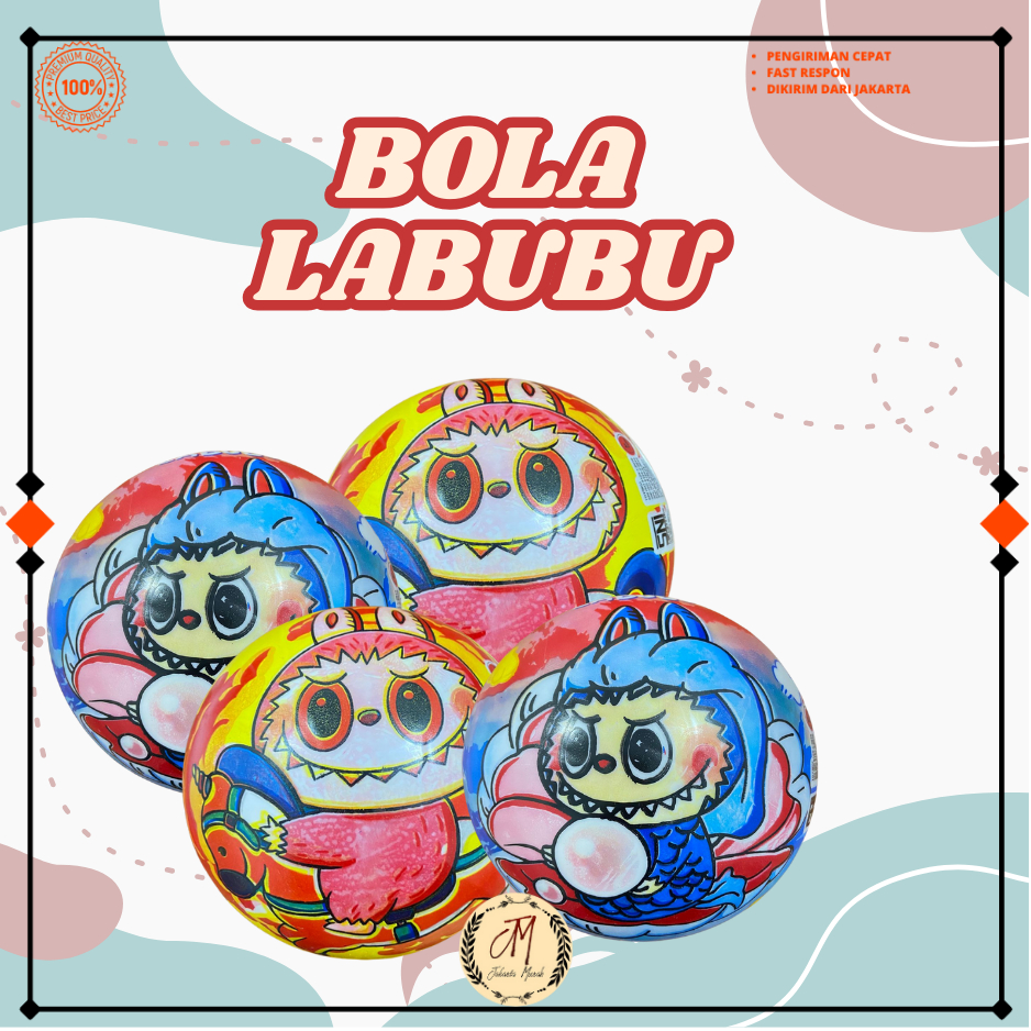 JMR Mainan Anak Bola Karakter Labubu Karet Bola Karakter Toys
