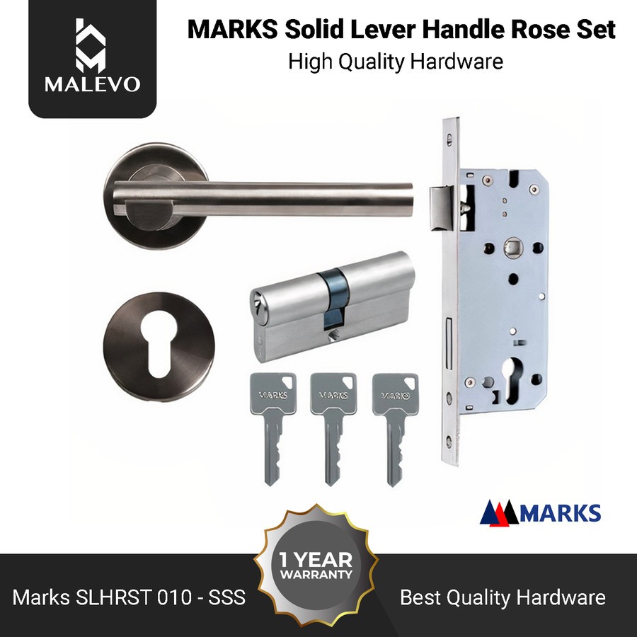 Handle Pintu Set MARKS Solid Handle Rose Set SLHRST 010 – SSS