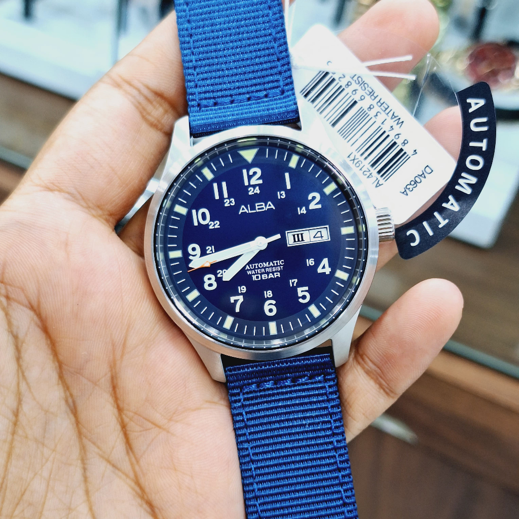 JAM TANGAN PRIA ALBA AL4219X1 AL4219 SILVER BLUE ORIGINAL BERGARANSI