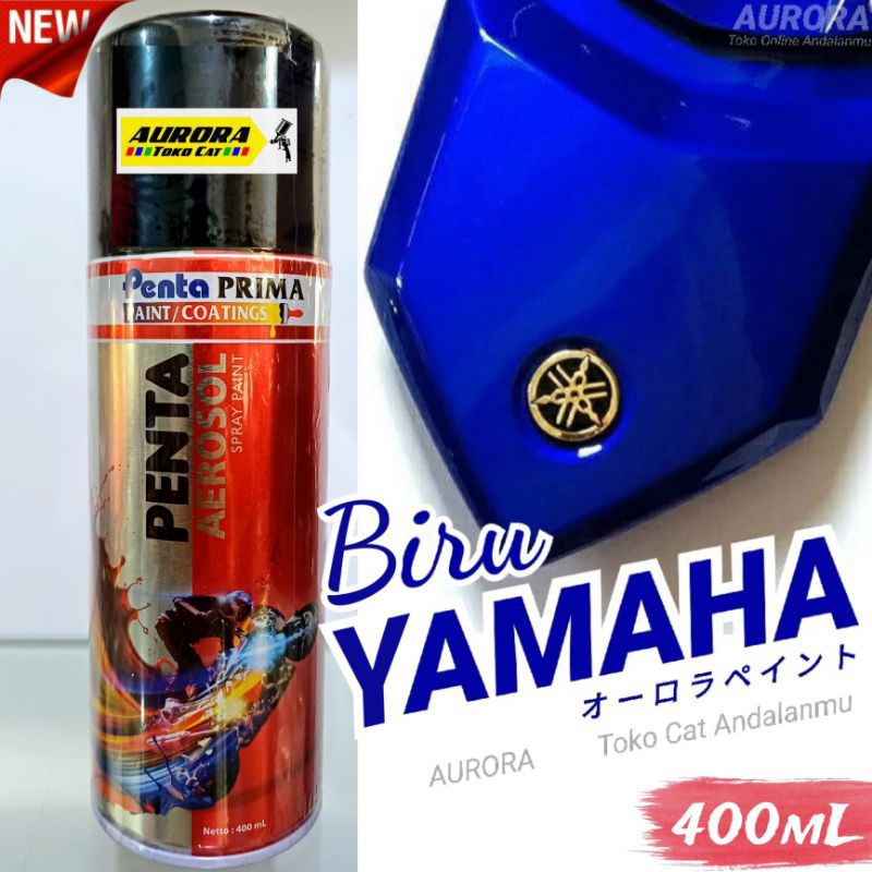 Cat Pilox Penta Biru Yamaha 400ml Blue Metallic Yamaha Jupiter | Pilok Penta Primer Aerosol sepeda m