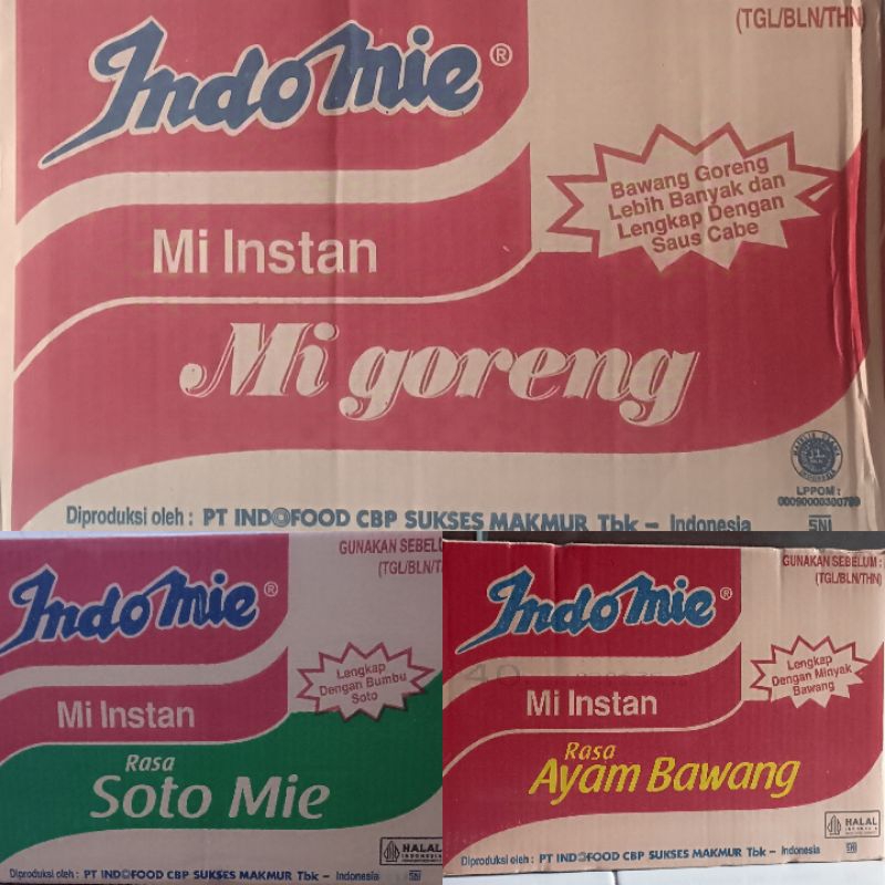 

Indomie goreng / Indomie Soto / Indomie Ayam Bawang 1 Dus