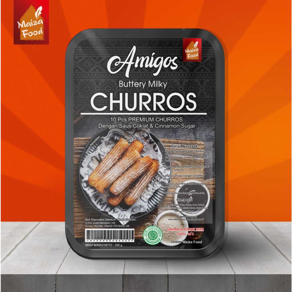 

MAIZA FOOD AMIGOS PREMIUM CHURROS COKLAT/GREEN TEA ISI 10PCS