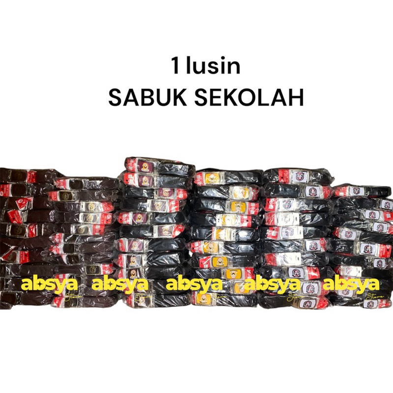 GROSIR sabuk sekolah SD SMP SMA / sabuk pramuka / gesper 1 lusin