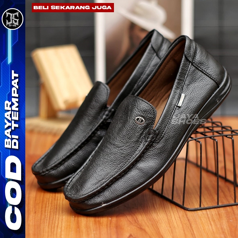 Charles Sepatu Kulit Pantofel Pria Kasual Original