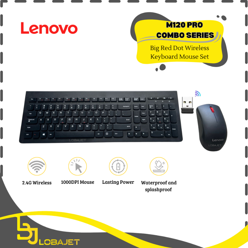 LENOVO M120 PRO Combo Series - Essential Wireless Keyboard and Mouse Combo