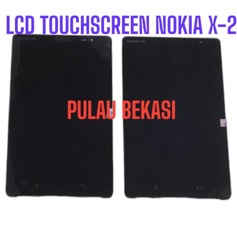 LCD TOUCHSCREEN NOKIA X2 + FRAME / RM1013 - LCD TS NOKIA X-2 + FRAME / RM-1013 FULLSET ORIGINAL OEM