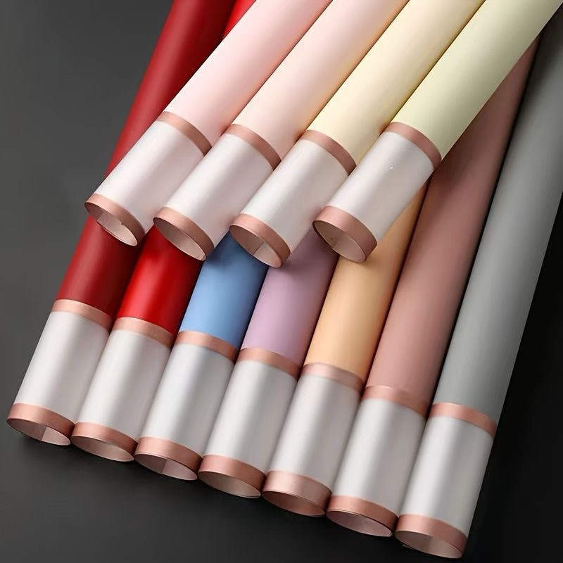 

FLOWER WRAPPING DOUBLE FRAME LIST GOLD KERTAS BUKET UJUNG TRANSPARAN GARIS EMAS KERTAS BUKET