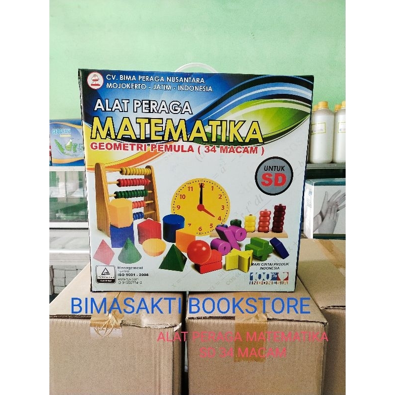 

Kit alat peraga matematika SD pendidikan bangun ruang isi 34 macam kardus biru