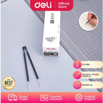 

Deli Gel Pen Refill / Isi Pulpen Gel 0.5 mm Tip Needle Penulisan Hingga 40000cm S207