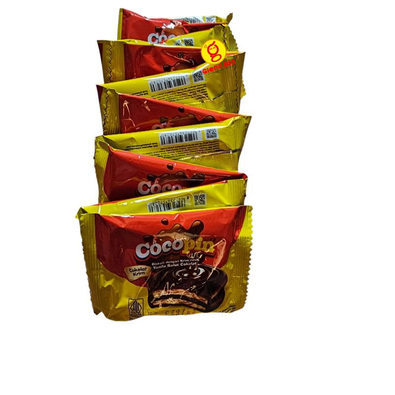 

Biskuit Salut Coklat dengan Krim Vanilla CocoPin renceng isi 10 pcs