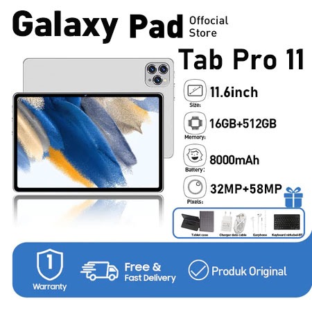 [Bisa COD] Tablet baru 11.6inch【16GB+512GB】Galaxy tab Pro11 untuk pembelajaran dan hiburan kantor ul