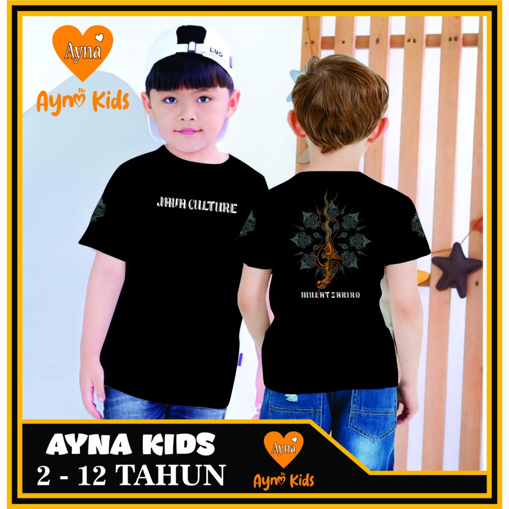Kaos Anak Murah Baju Katun Kekinian JAVA CULTURE Fashion Design Simple Cewek Cowok Atasan Lengan Pen