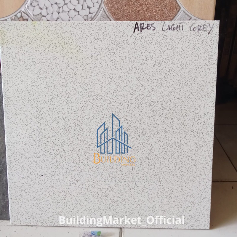 Keramik Lantai 40x40 Ares Light Grey/Glossy/Satin/ 1 Dus