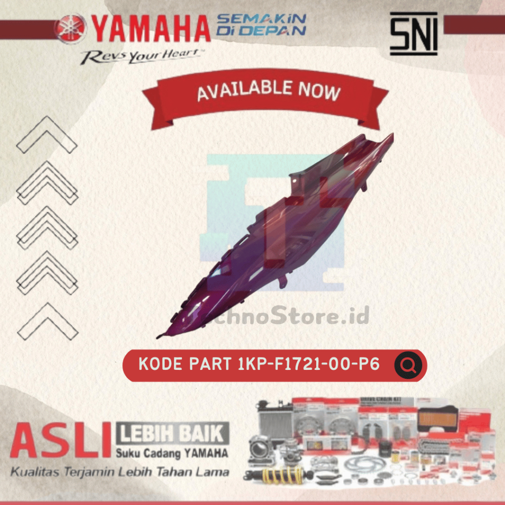 Cover Body Belakang Samping Kanan Mio Soul Fi Merah Wine ORIGINAL YAMAHA 1KP-F1721-00-P6