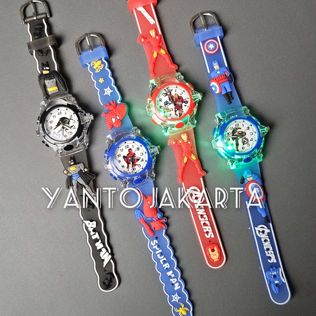 Jam tangan anak laki laki karakter superhero