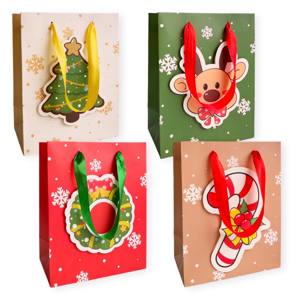 

Pinky Bee Kantong Kertas / Paper Bag Natal Rusa 3D 23x18x10cm 70180900