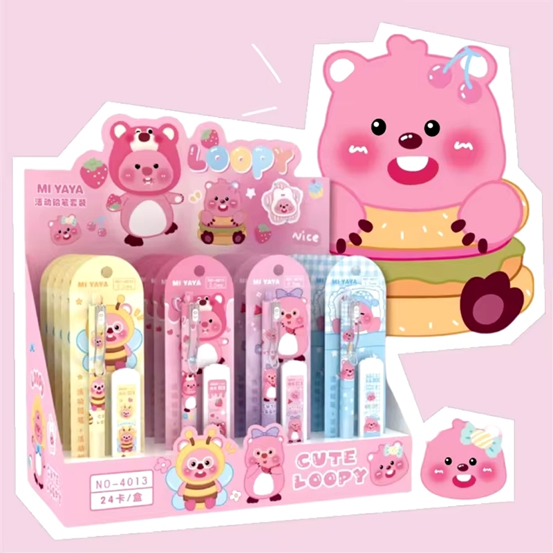 

SP Pensil Mekanik Cetek Set 0,5mm HB termasuk refill isi pensil motif Loopy