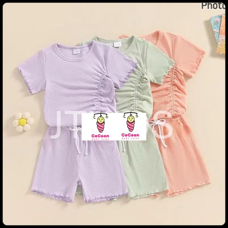 Setelan Anak Bayi Perempuan / Atasan Bawahan Lucu / Baju Celana Luna