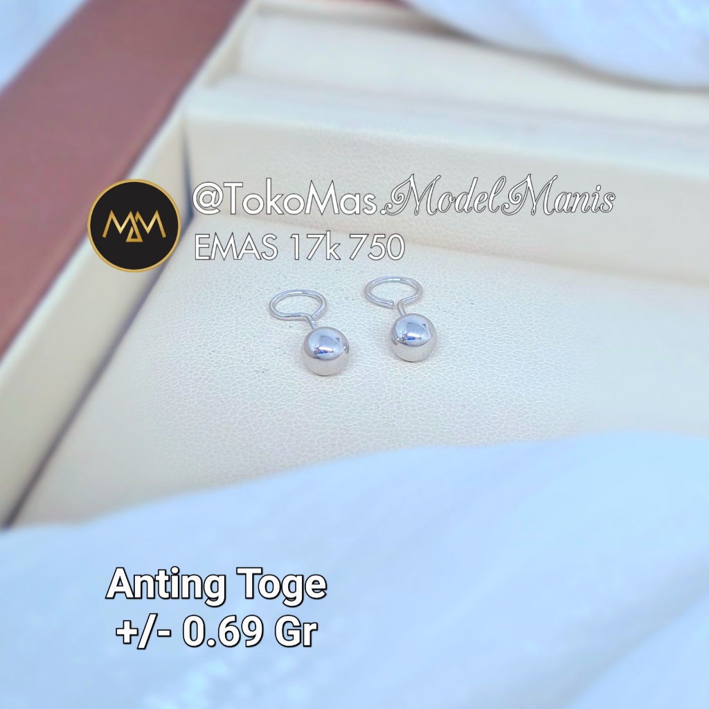 Anting Toge Pentol Putih 750 kadar 17k