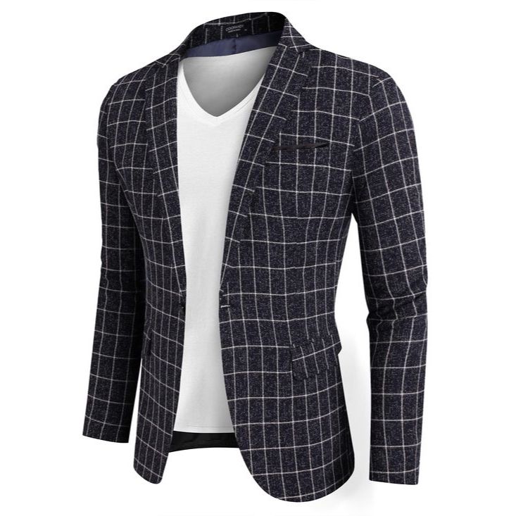 CUCI GUDANG Jas Blazer Formal Pria Tartan Motif Kotak Model Slim Fit Casual Terbaru Keren Kekinian