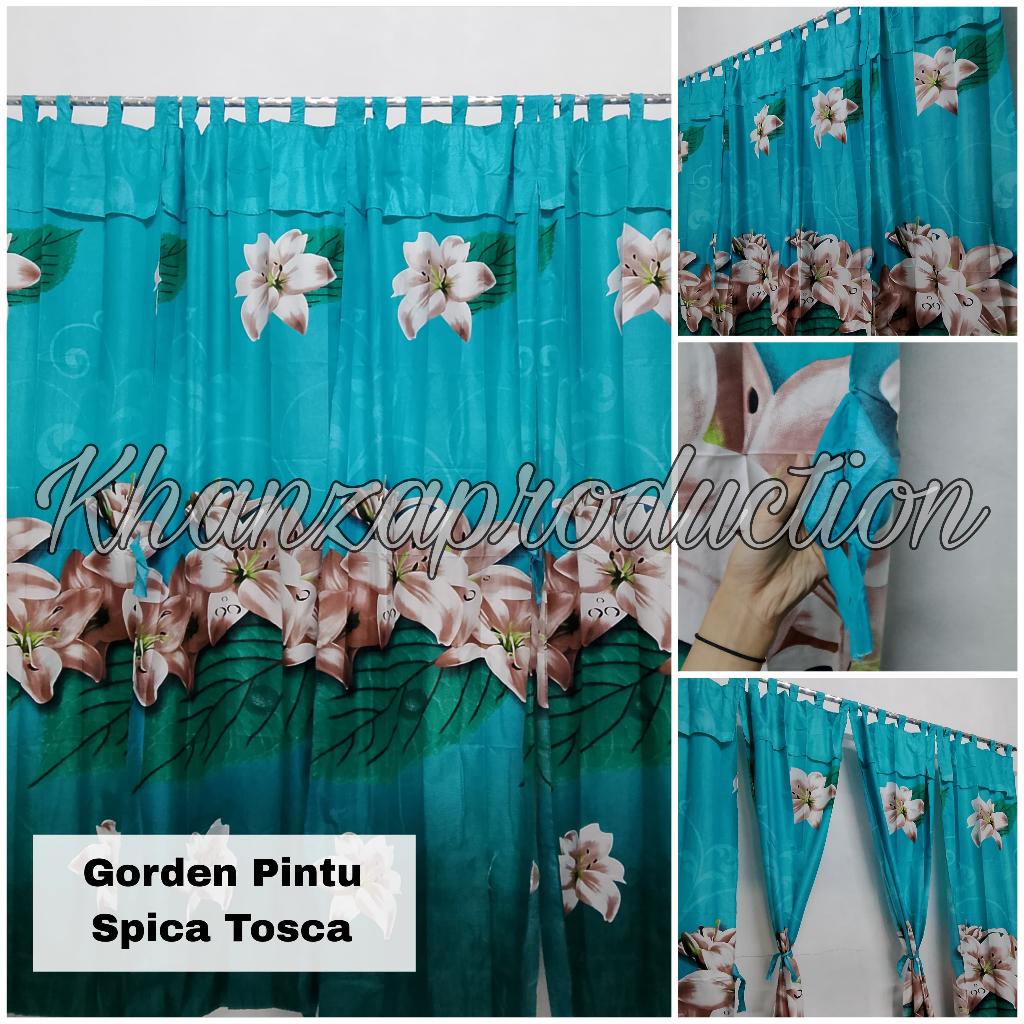Gorden Pintu Tali Motif Bunga Spica Tosca & Spica Ungu