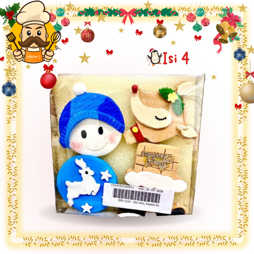 

GUMPASTE CHRISTMAS EDITION - GUMPASTE NATAL - HIASAN KUE EDISI NATAL isi 4 | kode GPN 2102