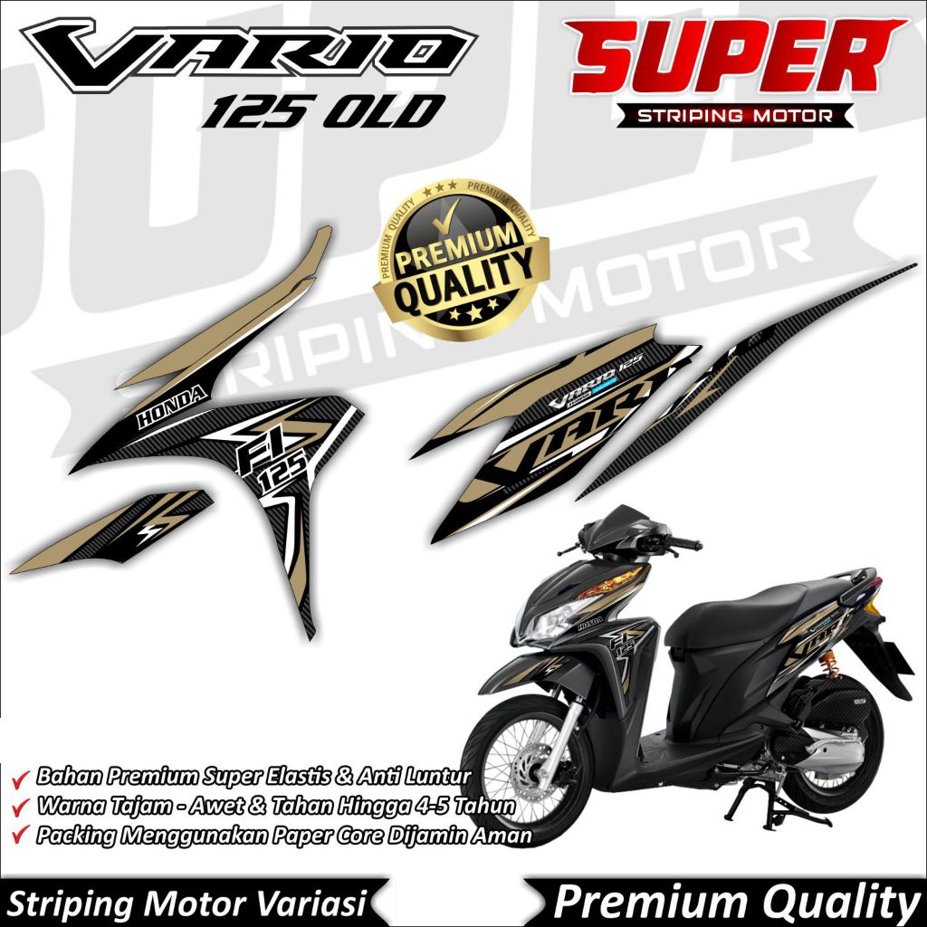 Stiker Vario 125 Old Anti Luntur keren Striping Vario 125 Old Striping Honda Vario 125 OLD Carbon