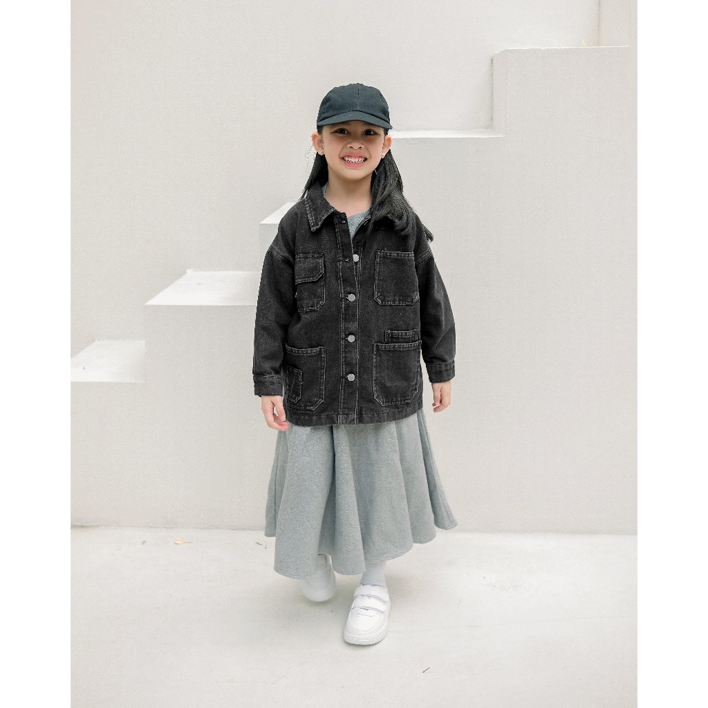 NAMOR LONG JEANS JACKET | Jacket Denim Anak | Jacket Jeans | Jeans Premium | Long Jeans Jacket