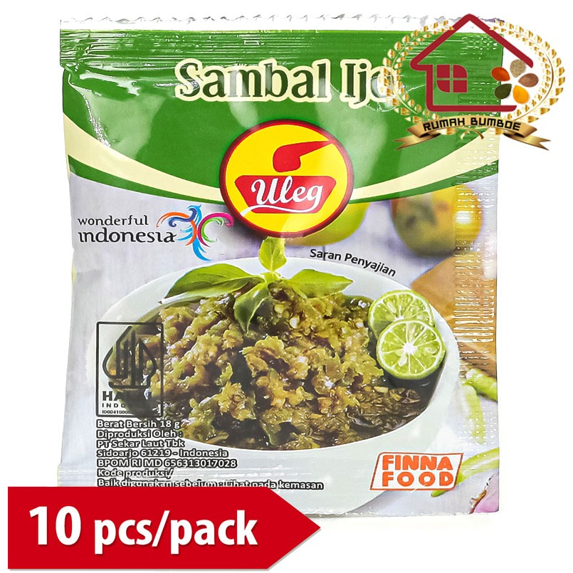 

(10 sachet x 20 gr) FINNA Uleg Sambal Ijo Renceng