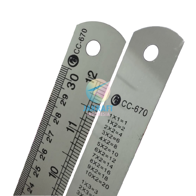 

(12 Pcs) GROSIR Penggaris Besi Panjang 30 cm Dengan Tabel Konversi SQUEEZY SQ-670 / CC-670 Stainless Steel Ruler 12" Inch Conversion Murah Ekonomis Anti Karat | PACK
