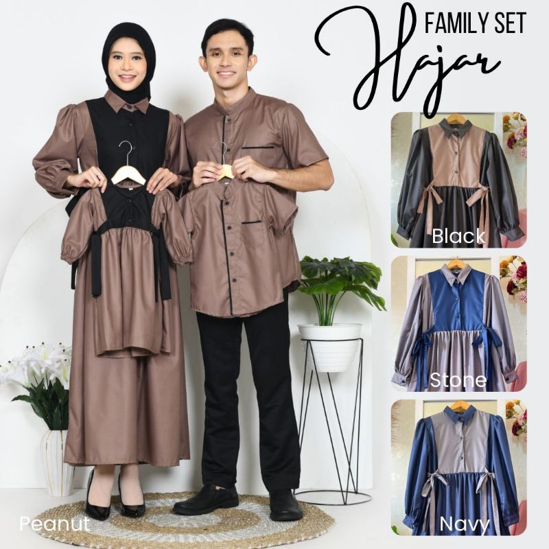 Family Set Baju Couple Keluarga HAJAR Sarimbit Baju Lebaran 2025 bahan Toyobo