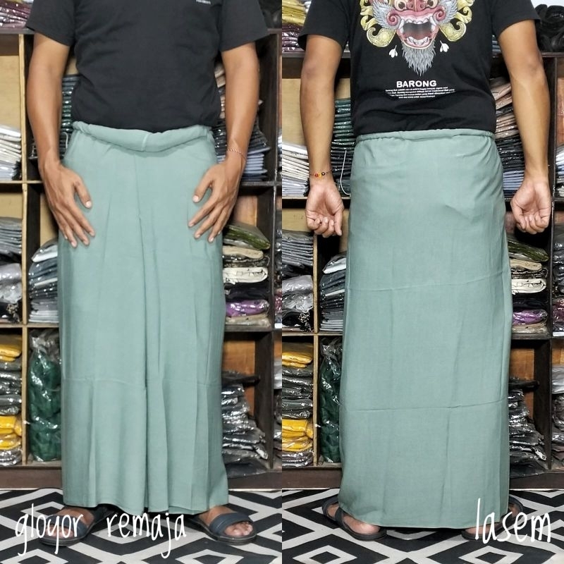 sarung gloyor polos hijau Sage remaja / sarung gloyor/ sarung rayon / sarung hijau Sage / sarung pol