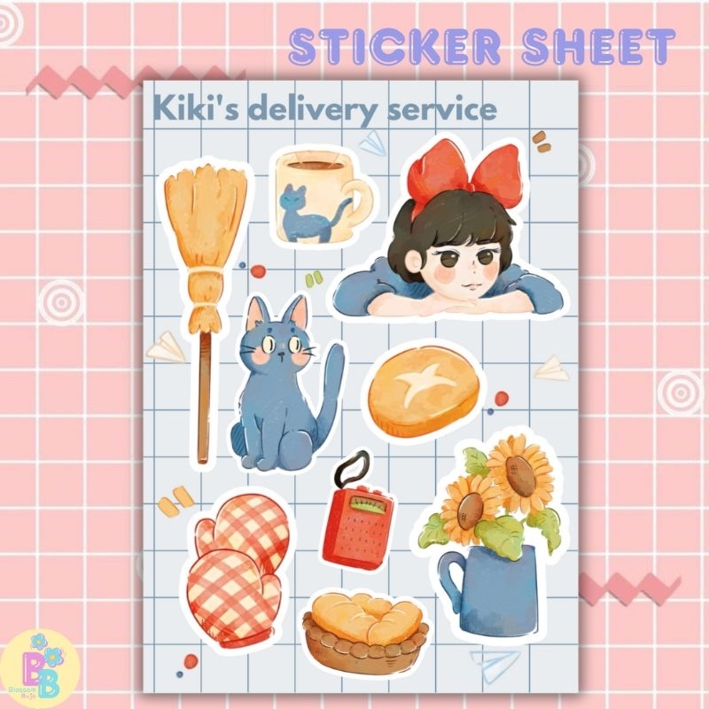 

kiki's delivery service sticker | ghibli sticker | waterproof | aesthetic sticker | sticker sheet pack | planner sticker