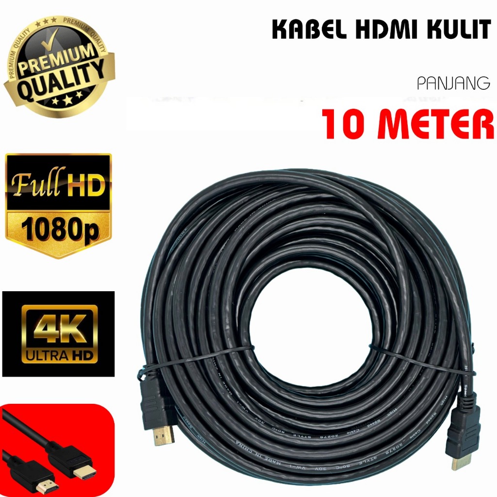 Kabel Hdmi to Hdmi 10m / 15m / 20M V1.4 Laptop Ke Tv Ke DVR CCTV  Ke Monitor Komputer panjang 10 met