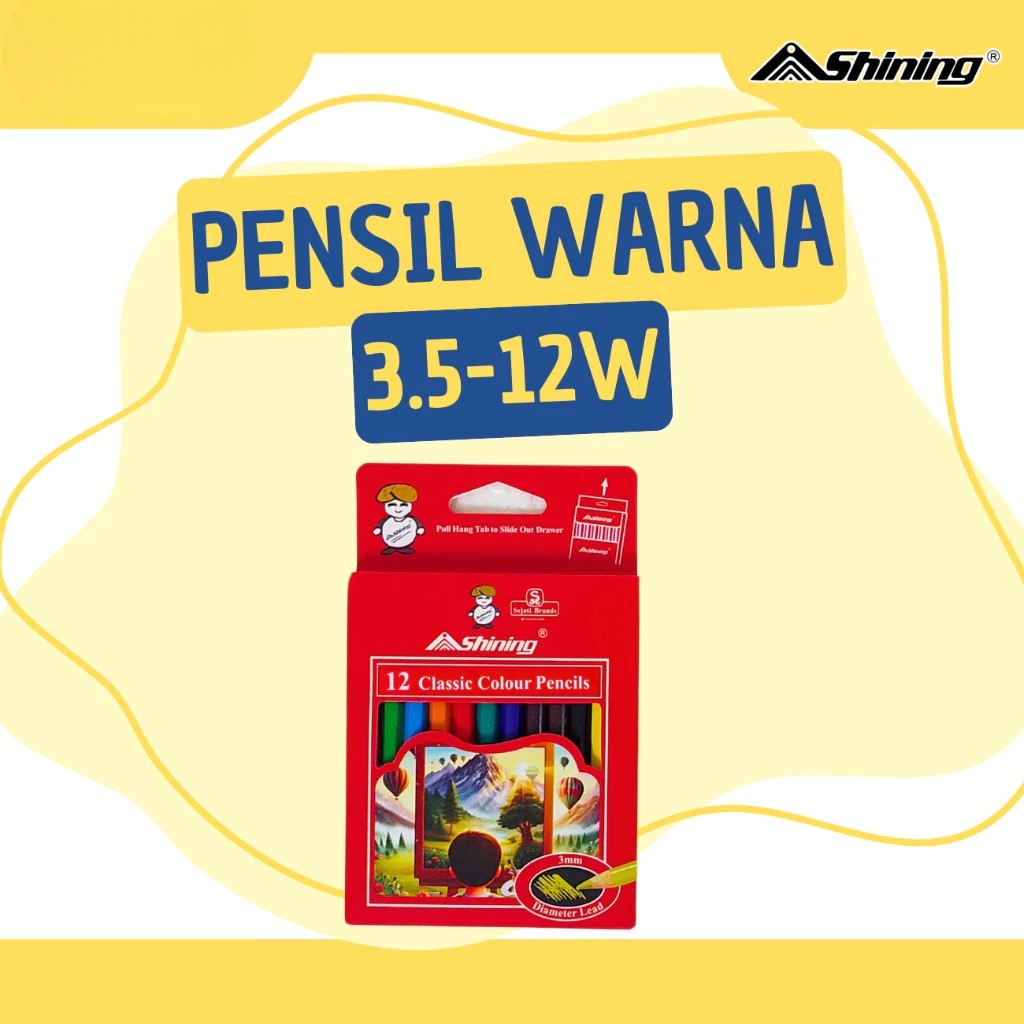 

Shining Pensil Warna Pendek 3.5 - 12 Color |Grade A
