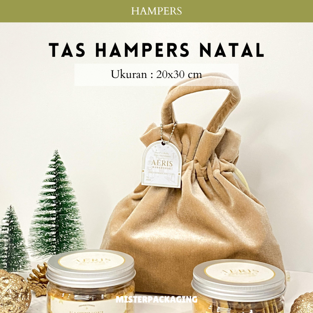 

TAS HAMPERS SERUT NATAL/CHRISTMAS VELVET