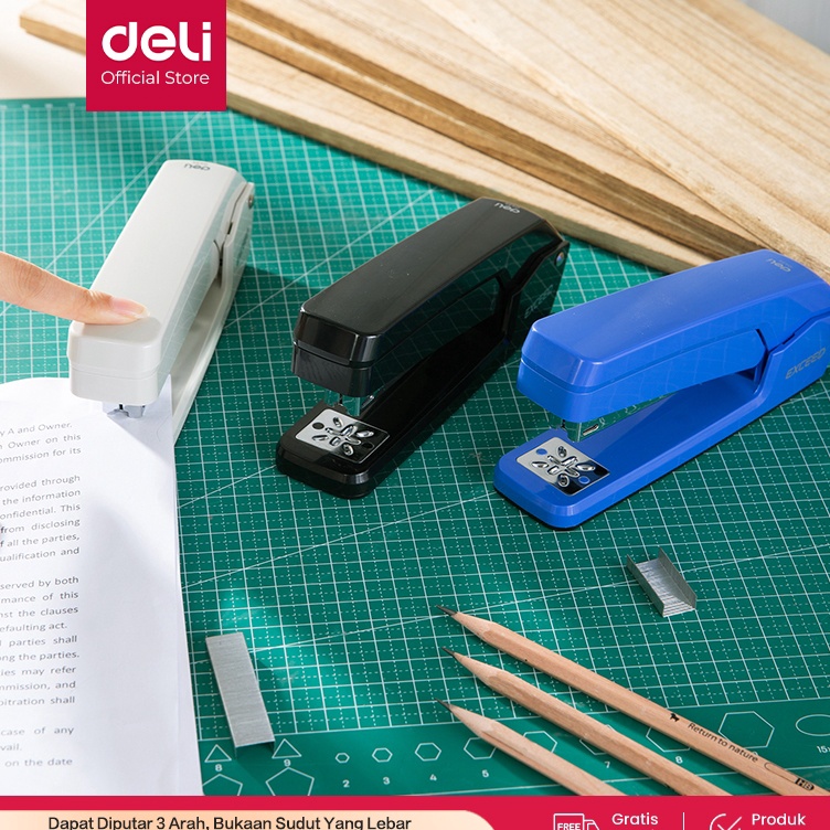 

KODE H6O Deli Stapler dapat Diputar 3 Arah 25 Lembar 246 dan 266 Setengah Strip Stapler E434