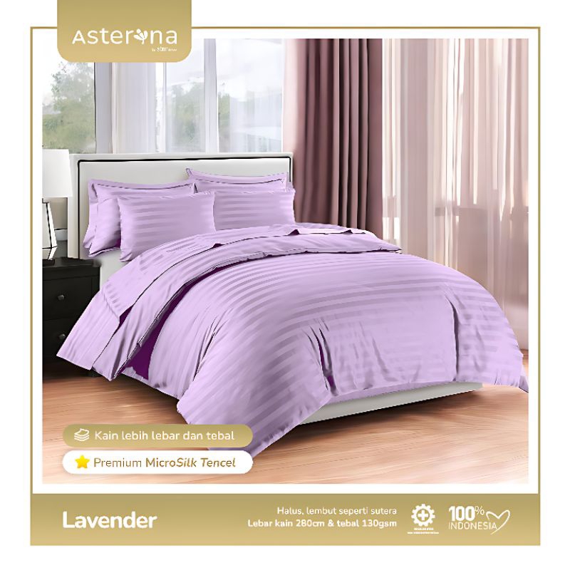 Sprei tinggi 20 25 30 35 40 sprei salur lavender sprei set double karet anti geser seprai sprei hote