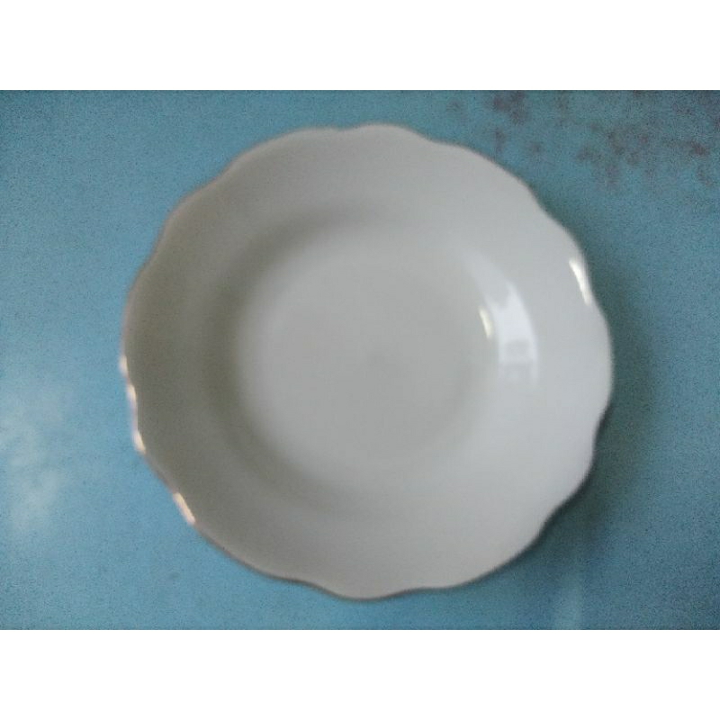 PIRING MAKAN KERAMIK POLOS RINSO LIST EMAS