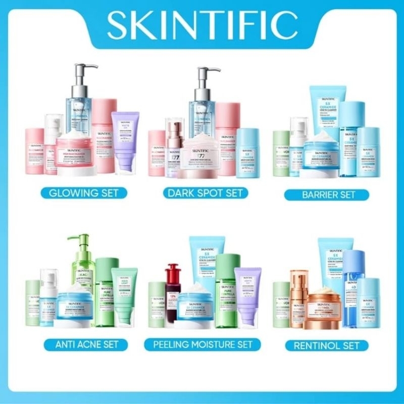 SKINTIFIC-6PCS SKINCARE SET moisturizer + Sunscreen + Serum + Clay Mask Stick + Facial...