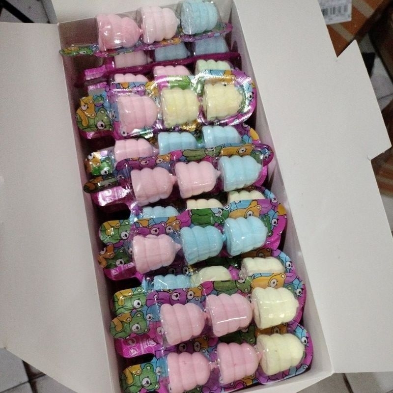 

Permen Marshmellow Sate 1pak isi 30pcs Marshmellow Sate Permen Viral