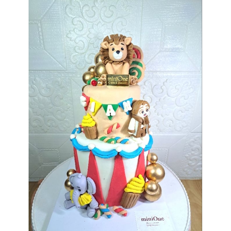 

topper kue fondant circus / animal figurine hiasan kue ultah