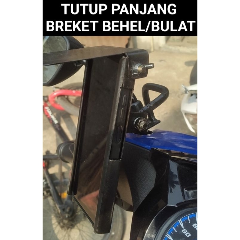 HOLDER HP PLAT BESI PENUTUP PANJANG DAN BREKET BEHEL BULAT 10MM