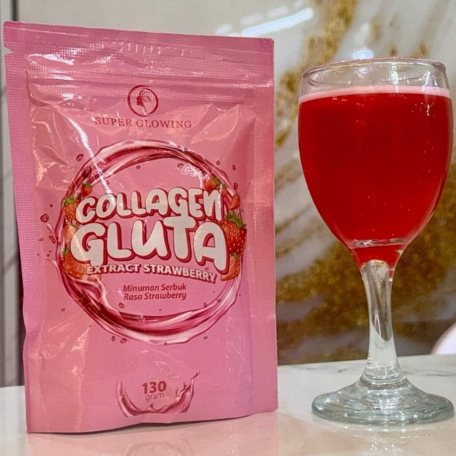 

Collagen Gluta Extrack Strowberry Super Glowing Minuman Collagen